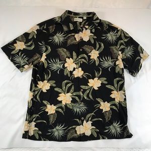 Caribbean Mens Hawaiian Camp Style Shirt Floral